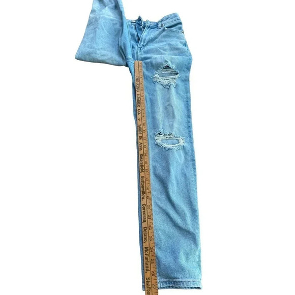 American Eagle Outfitters Women Blue Ripped Distressed Girlfriend Jeans Size 00 - Picture 5 of 5
